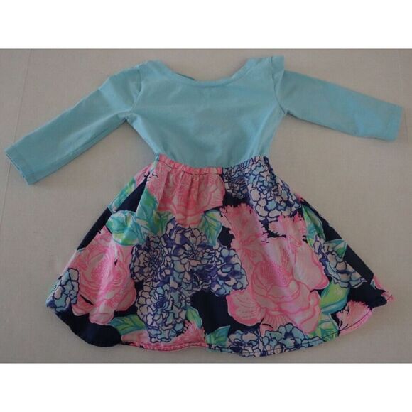 Lilly Pulitzer 006066 Girl's Sz XS High Tide Hey Bouquet Mochi Dress - Picture 1 of 5